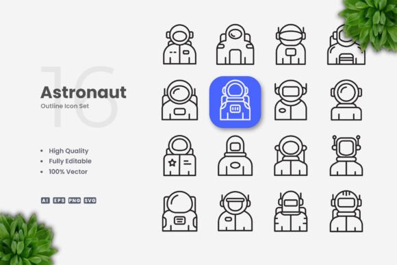 Astronaut Icons: A Designer's Take on a Versatile Embroidery Asset
