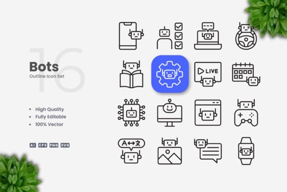 Bots Icons - Clean Graphics for Digital Sellers