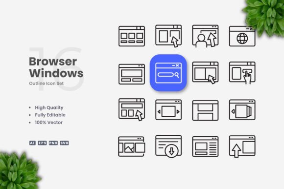 Browser Windows Icons: Clean Graphics for Modern Web Design