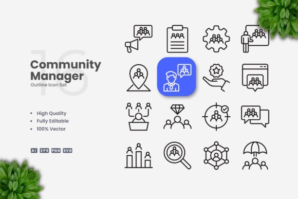 Community Manager Icons for Digital Product Creators