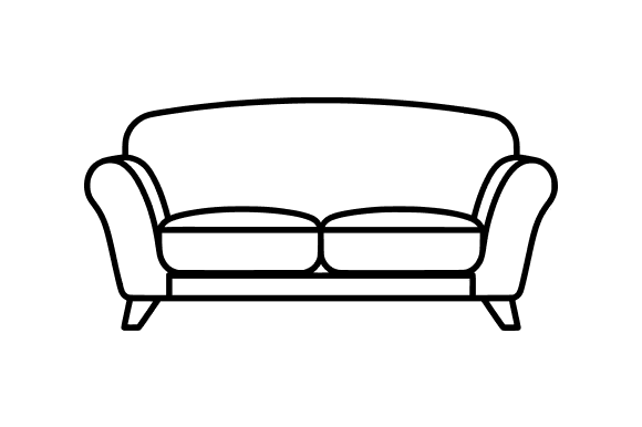 Couch or Sofa Line Art Clip Art for Graphics and Illustrations