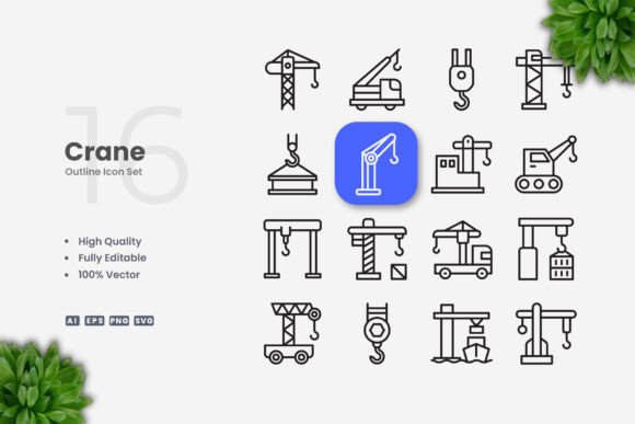 Crane Icons: Clean Graphics for Modern Web and Editorial Design