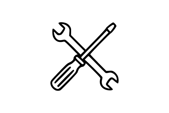 Crossed Wrenches Line Art Review for Real Embroidery