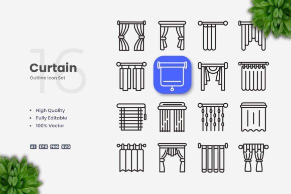 Curtain Icons – Clean Graphics for Modern Web Design