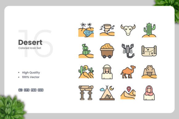 Desert Colored Icons: A Graphic Design Asset Review for Sellers