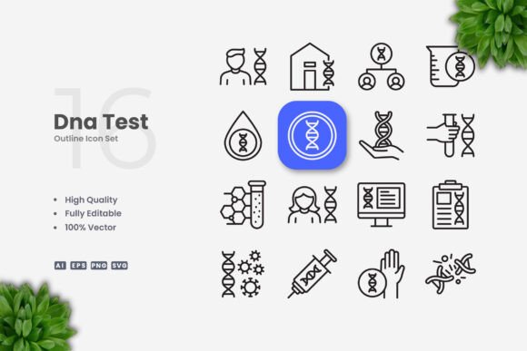 Dna Test 2 Icons - Clean Graphics for Modern Content