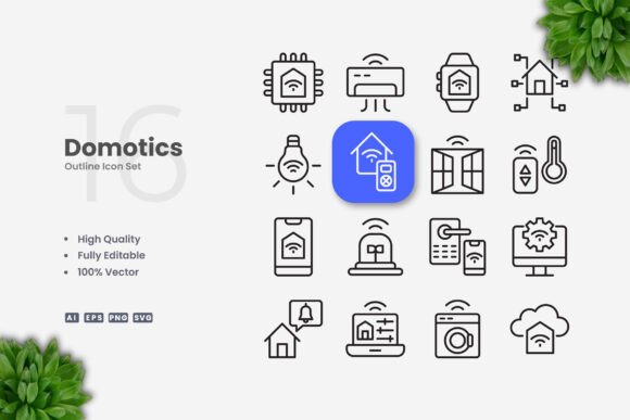 Domotics Icons: A Clean Graphic Asset for Digital Sellers