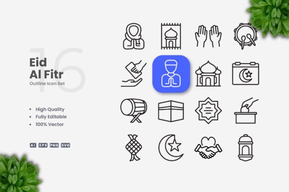 Eid Al Fitr Icons: A Versatile Graphic Asset for Creative Projects