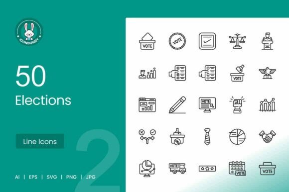 Elections Line Icons for Graphic Design Projects