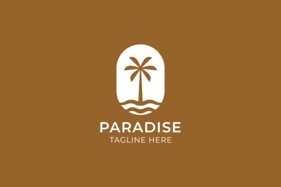 Elegant Tropical Palm Tree Logo Paradise for Graphics and Logo Templates