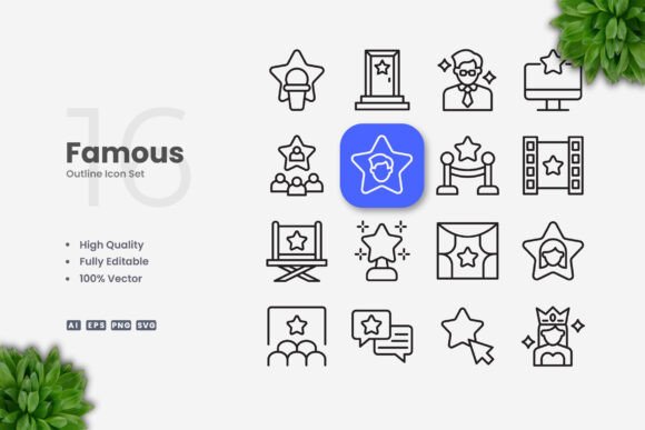 Famous Icons – A Versatile Graphic Design Asset for Digital Sellers