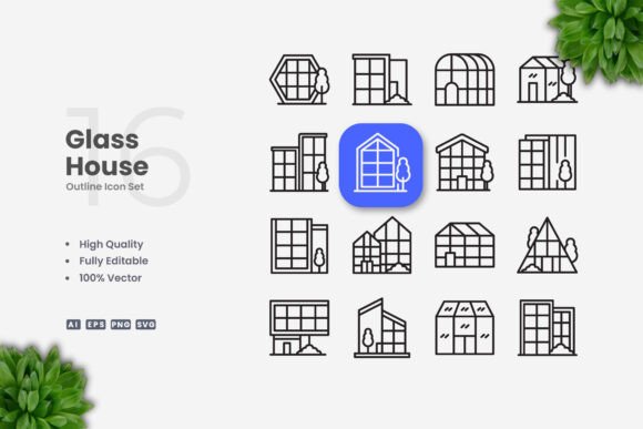 Glass House Icons – Clean Graphics for Modern Branding
