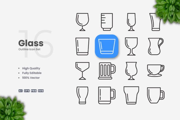 Glass Icons – Clean Graphics for Handmade Creations