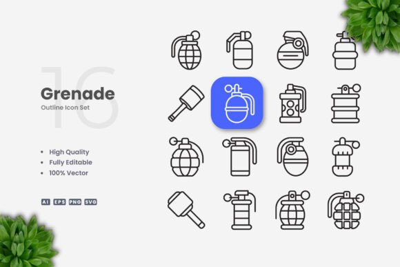 Grenade Icons – Clean Graphics for Digital Sellers