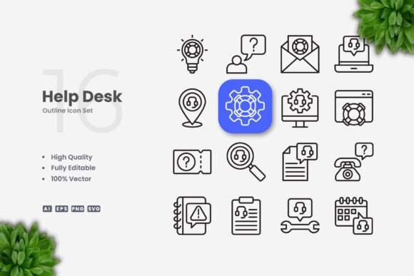 Help Desk Icons: Clean Graphics for Modern Web and Editorial Design