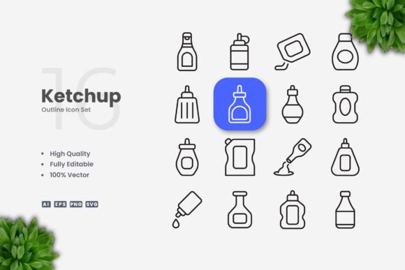 Ketchup Icons: A Simple Graphic Asset for Local Branding