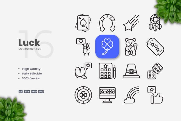 Luck Icons: A Versatile Graphic Asset for Modern Design Projects