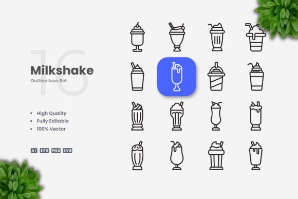 Milkshake Icons: Clean Graphics for Modern Design