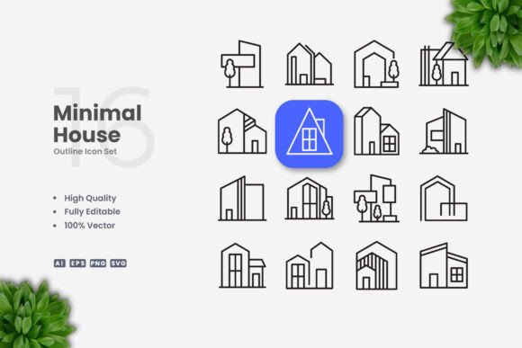 Minimal House Icons for Modern Branding and Marketing Graphics