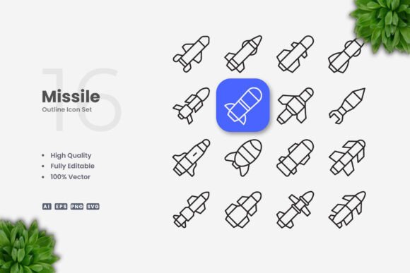 Missile Icons: A Versatile Graphic Asset for Modern Design