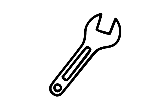 Monkey Wrench Tool Line Art Clip Art for Graphics and Illustrations