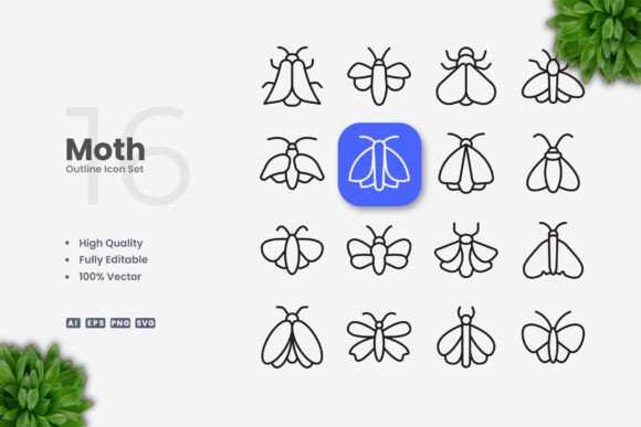 Moth Icons – Clean Graphics for Modern Web and Editorial Design