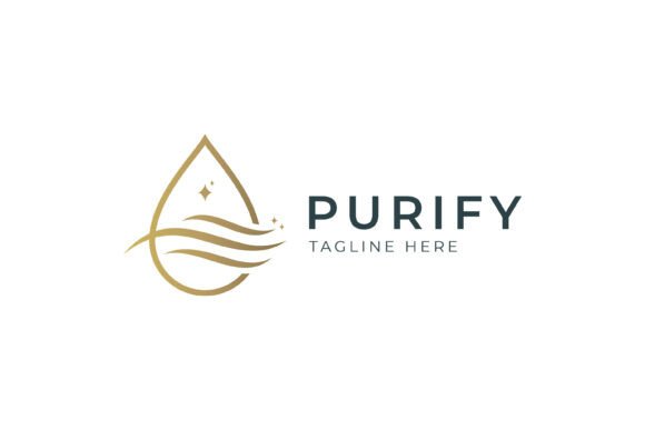 Purify Water Drop Logo Luxury Concept for Graphics & Logo Templates