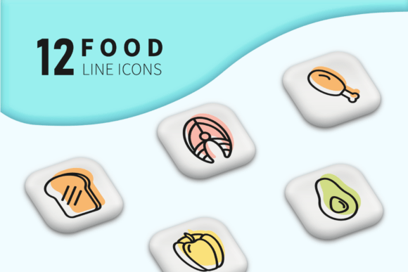 Review: Food Line Icons Healthy Eating for Graphics and Branding