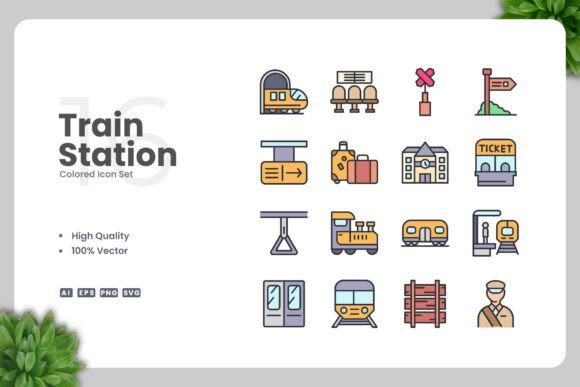Review: Train Station Colored Icons for Real Embroidery Projects